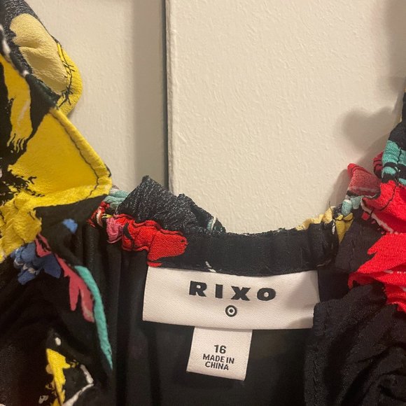 RIXO For Target Black Floral Off the Shoulder Puff Sleeve Maxi Dress - Picture 9 of 9